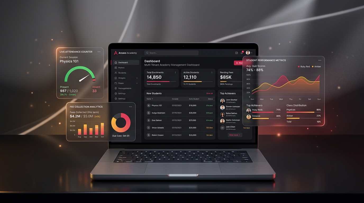 Arzavo education management platform dashboard